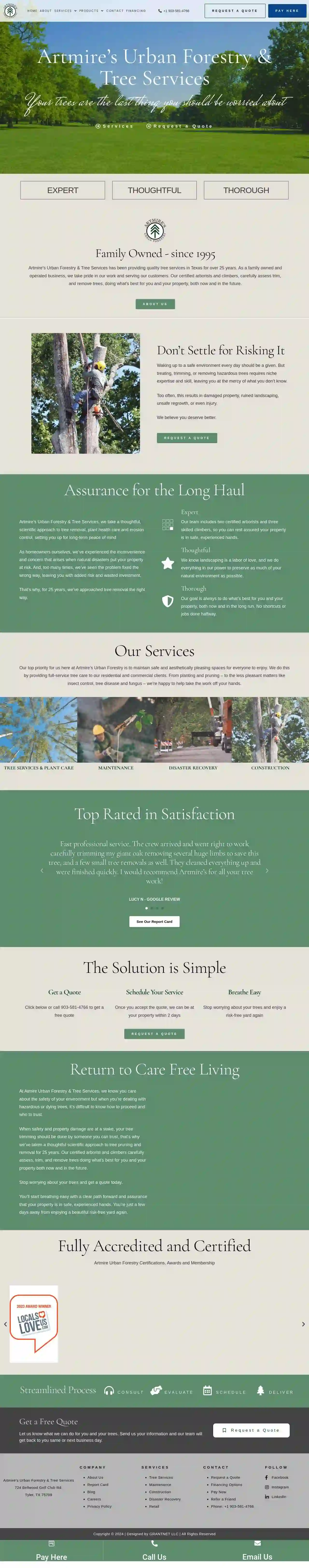 Artmire's Urban Forestry & Tree Service