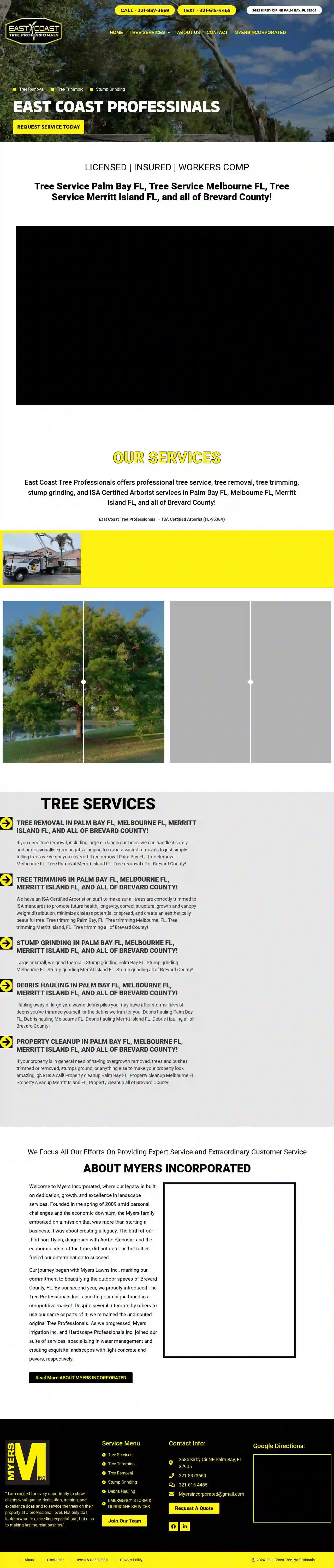 EAST COAST TREE PROFESSIONALS- ISA Certified Arborist - Tree Service Melbourne FL, Palm Bay FL, Merritt Island FL