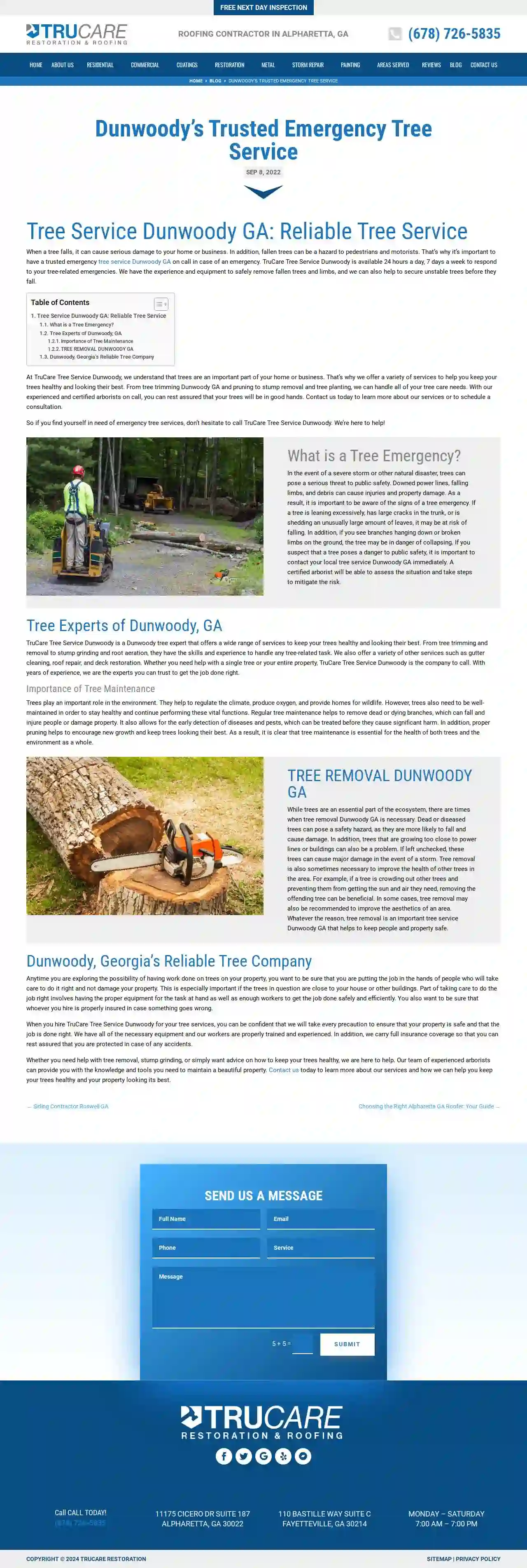 Trucare Emergency Tree Service Dunwoody